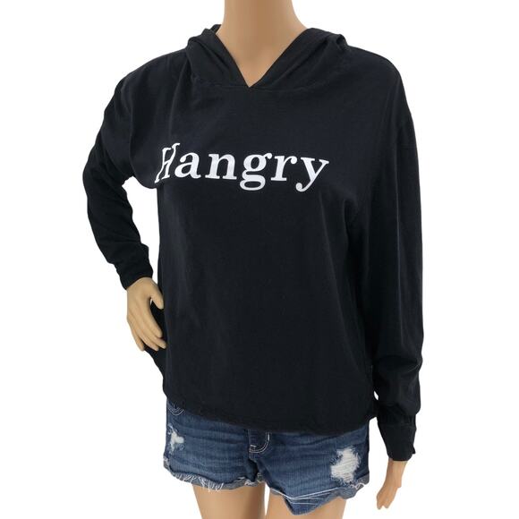 Dirty Laundry Tops - Dirty Laundry XL Black Hangry Definition Long Sleeve Hoodie Tee Shirt T-Shirt